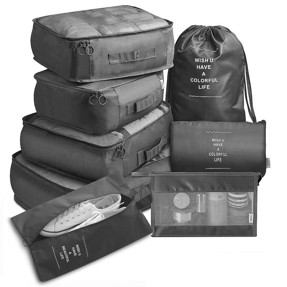 8 - piece Set Luggage Divider Bag Travel Storage Clothes Underwear Shoes Organizer Packing Cube Bag - silverfoxgoods